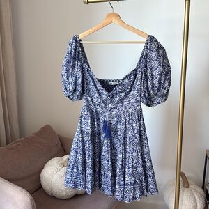 ZARA blue floral dress, size M